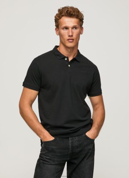 Men Black Pepe Jeans Logo T-Shirt 60J401086