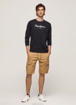 Men Black Pepe Jeans Printed Logo Cotton T-Shirt 60J401019 - Image 2