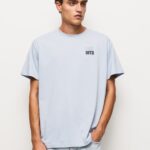 Men Bleach Blue Pepe Jeans 1973 Logo Cotton T-Shirt 60J40924