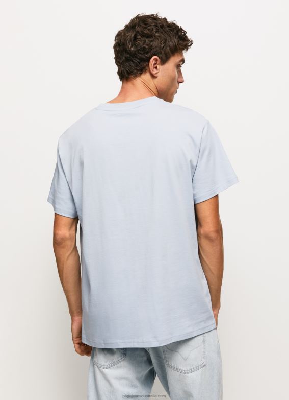 Men Bleach Blue Pepe Jeans 1973 Logo Cotton T-Shirt 60J40924 - Image 4
