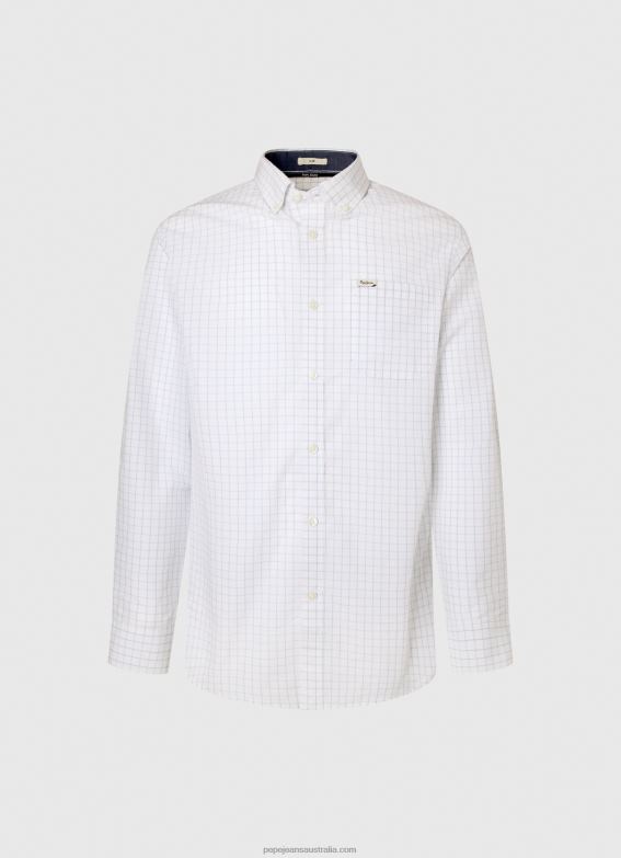 Men Bleach Blue Pepe Jeans Larry Slim Fit Poplin Shirt 60J401028 - Image 5