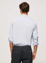 Men Bleach Blue Pepe Jeans Lawson Regular Fit Oxford Shirt 60J401052 - Image 4