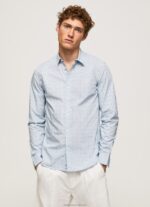 Men Bleach Blue Pepe Jeans Lovejoy Floral Poplin Shirt 60J401045