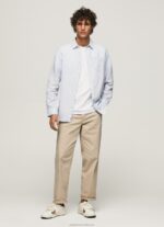 Men Bleach Blue Pepe Jeans Parker Long Sleeved Shirt 60J401071 - Image 2
