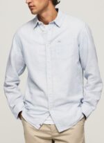 Men Bleach Blue Pepe Jeans Parker Long Sleeved Shirt 60J401071 - Image 3