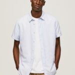 Men Bleach Blue Pepe Jeans Parker Short Sleeved Shirt 60J401054