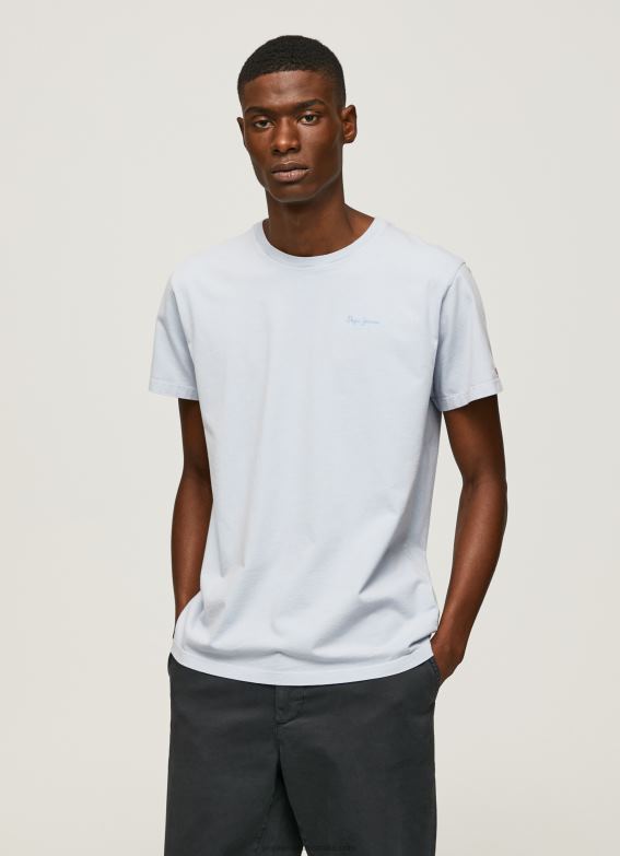 men_bleach_blue_pepe_jeans_printed_logo_cotton_t_shirt_60j40947.jpg Men Bleach Blue Pepe Jeans Printed Logo Cotton T-Shirt 60J40947 - Image 1