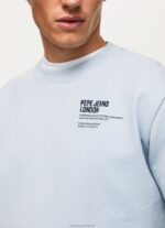 Men Bleach Blue Pepe Jeans Rounded Collar Cotton Jumper 60J40869 - Image 3
