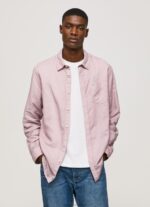Men Bleach Pink Pepe Jeans Parker Long Sleeved Shirt 60J401051