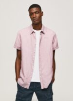 Men Bleach Pink Pepe Jeans Parker Short Sleeved Shirt 60J401058 - Image 2