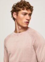 Men Bleach Pink Pepe Jeans Round Collar Cotton Jersey 60J40863 - Image 3