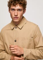 Men Camel Pepe Jeans Canvas Utility Jacket 60J40827 - Image 4