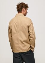 Men Camel Pepe Jeans Canvas Utility Jacket 60J40827 - Image 5