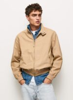 Men Camel Pepe Jeans Cotton Harrington Jacket 60J40830 - Image 2