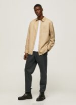Men Camel Pepe Jeans Parker Long Sleeved Shirt 60J401039 - Image 2