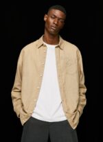 Men Camel Pepe Jeans Parker Long Sleeved Shirt 60J401039