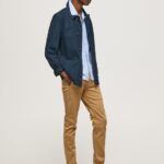 Men Camel Pepe Jeans Slim James Chino Trousers 60J401098