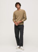 Men Camel Pepe Jeans Waffle Knit Cotton Jersey 60J40855 - Image 2