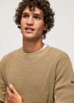Men Camel Pepe Jeans Waffle Knit Cotton Jersey 60J40855 - Image 3