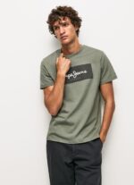 Men Casting Pepe Jeans Embroidered Logo Cotton T-Shirt 60J40914