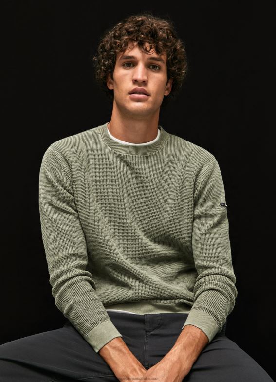 men_casting_pepe_jeans_waffle_knit_cotton_jersey_60j40853.jpg Men Casting Pepe Jeans Waffle Knit Cotton Jersey 60J40853 - Image 1