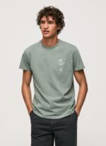 Men Casting Pepe Jeans Washed And Dyed Cotton T-Shirt 60J40925