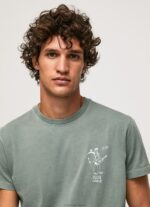 Men Casting Pepe Jeans Washed And Dyed Cotton T-Shirt 60J40925 - Image 3