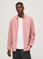 Men Cloudy Pink Pepe Jeans Lowell Regular Fit Oxford Shirt 60J401048
