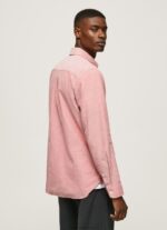 Men Cloudy Pink Pepe Jeans Lowell Regular Fit Oxford Shirt 60J401048 - Image 4