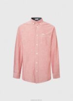 Men Cloudy Pink Pepe Jeans Lowell Regular Fit Oxford Shirt 60J401048 - Image 5