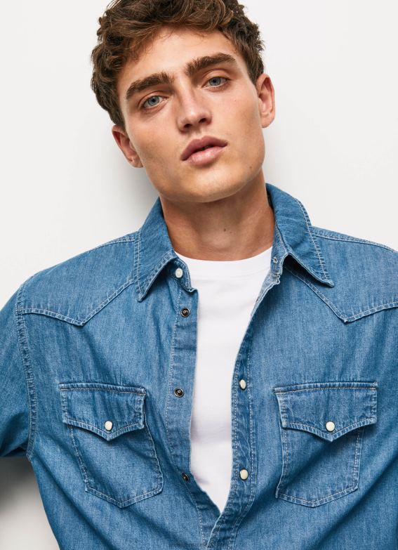 men_denim_pepe_jeans_carson_regular_fit_denim_shirt_60j401020.jpg Men Denim Pepe Jeans Carson Regular Fit Denim Shirt 60J401020 - Image 1