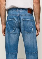 Men Denim Pepe Jeans Easton Dropped Rise Relaxed Fit Jeans 60J40819 - Image 5