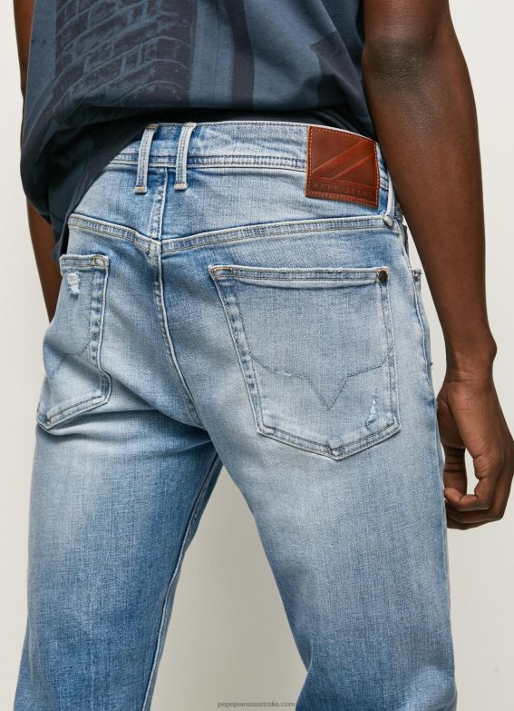 Men Denim Pepe Jeans Hatch Regular Midrise Slim Fit Jeans 60J40796 - Image 4