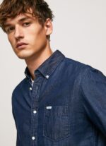 Men Denim Pepe Jeans Parton Denim Shirt 60J401035 - Image 3