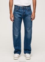Men Denim Pepe Jeans Penn Dropped Rise Relaxed Fit Jeans 60J40814 - Image 2