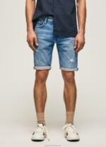 Men Denim Pepe Jeans Stanley Tapered Fit Denim Shorts 60J40821 - Image 2