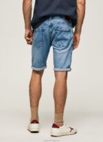 Men Denim Pepe Jeans Stanley Tapered Fit Denim Shorts 60J40821 - Image 5