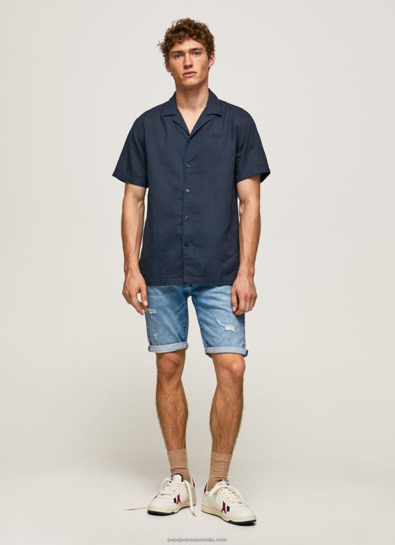 men_denim_pepe_jeans_stanley_tapered_fit_denim_shorts_60j40821.jpg Men Denim Pepe Jeans Stanley Tapered Fit Denim Shorts 60J40821 - Image 1