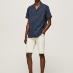 Men Denim Pepe Jeans Stanley Tapered Fit Denim Shorts 60J40822