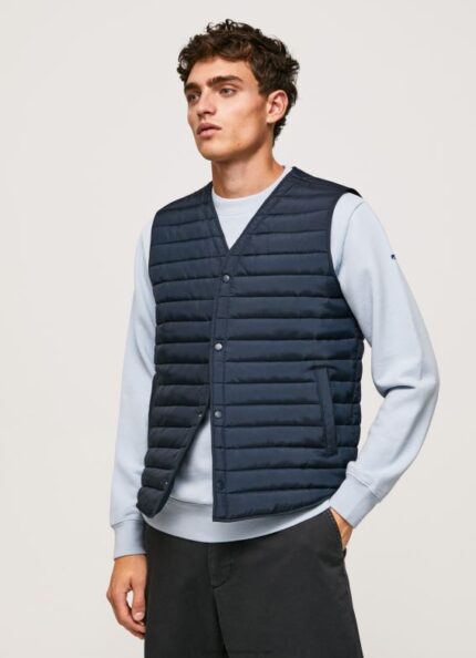 Men Dulwich Pepe Jeans Button Fastened Padded Waistcoat 60J40845