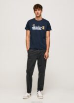 Men Dulwich Pepe Jeans Cotton T-Shirt With Brushes Logo 60J40932 - Image 2