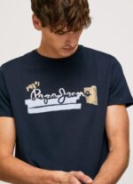 Men Dulwich Pepe Jeans Cotton T-Shirt With Brushes Logo 60J40932