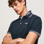 Men Dulwich Pepe Jeans Embroidered Logo Pique Polo Shirt 60J401076