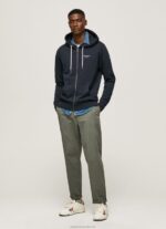 Men Dulwich Pepe Jeans Logo Print Zipped Jumper 60J40905 - Image 2