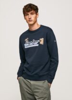 Men Dulwich Pepe Jeans Rounded Collar Cotton Jumper 60J40894 - Image 2