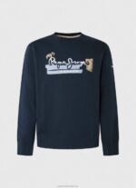 Men Dulwich Pepe Jeans Rounded Collar Cotton Jumper 60J40894 - Image 5