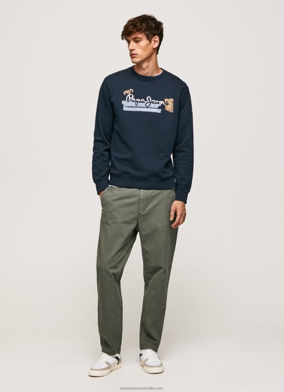 men_dulwich_pepe_jeans_rounded_collar_cotton_jumper_60j40894.jpg Men Dulwich Pepe Jeans Rounded Collar Cotton Jumper 60J40894 - Image 1
