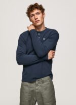 Men Dulwich Pepe Jeans Waffle Knit Cotton T-Shirt 60J40923
