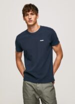Men Dulwich Pepe Jeans Waffle Knit Cotton T-Shirt 60J40959