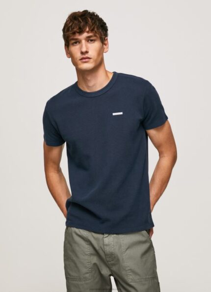 Men Dulwich Pepe Jeans Waffle Knit Cotton T-Shirt 60J40959
